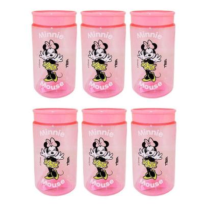 Kit 6 Potes Organizador Multiuso Rosa 350ml Minnie Mouse Disney 12cm - Tiba