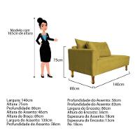 Recamier Azura 140cm Com Almofada Lado Esquerdo Suede Cor Amarelo - 5