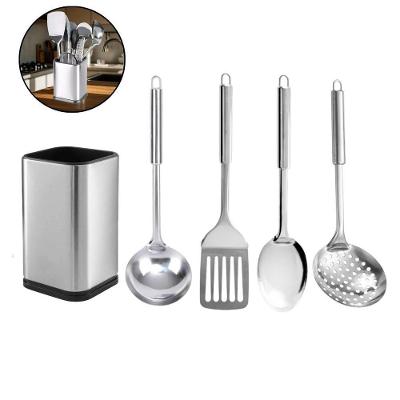 Kit 5 Utensílios Inox Premium Concha Colher Espumadeira