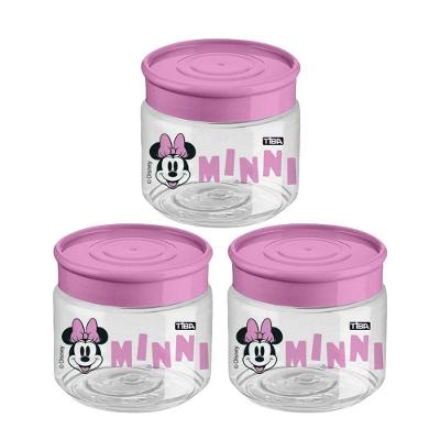 Kit 3 Mini Pote Multiuso Minnie Mouse 160ml Rosa Bpa Free Licenciado Disney
