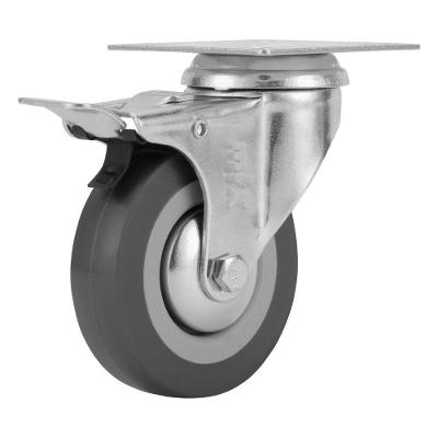 Rodízio Borracha 75mm 45kg Com Freio Mtx 6872055