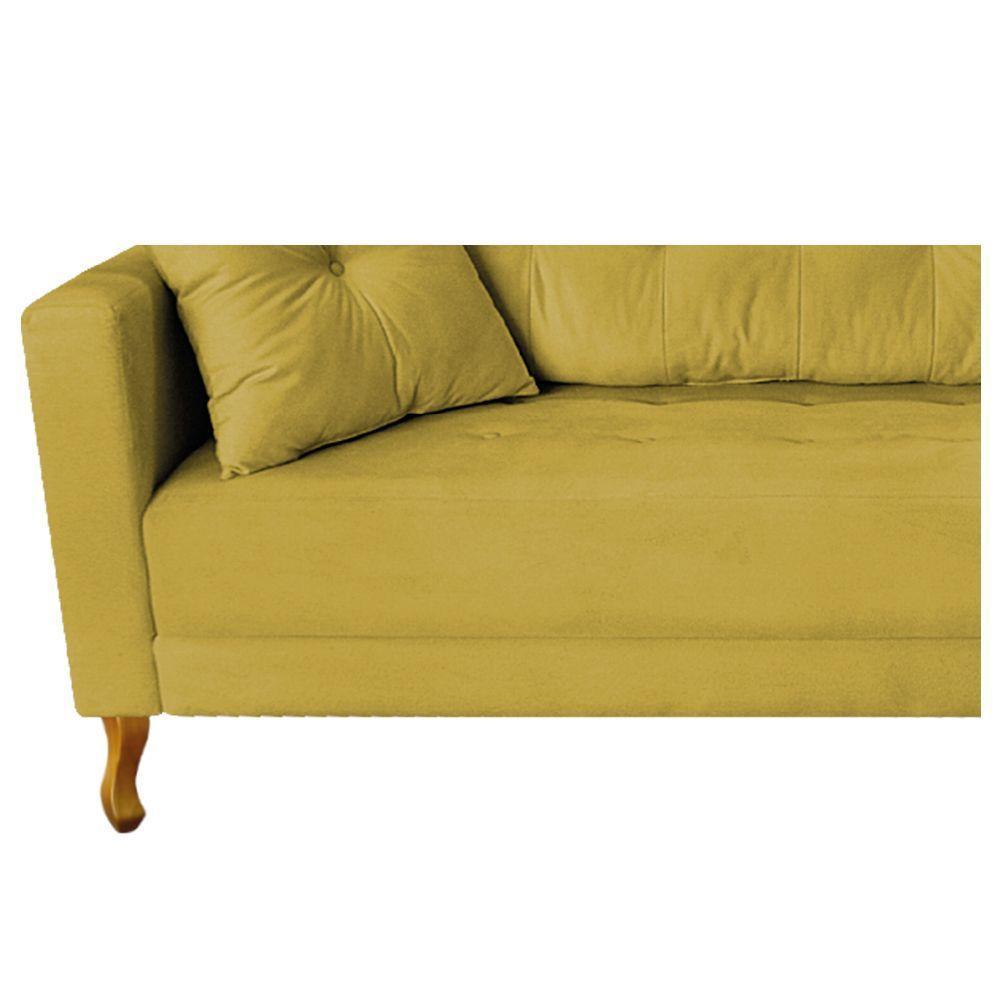 Recamier Azura 185cm Com Almofada Lado Direito Suede Cor Amarelo - 3