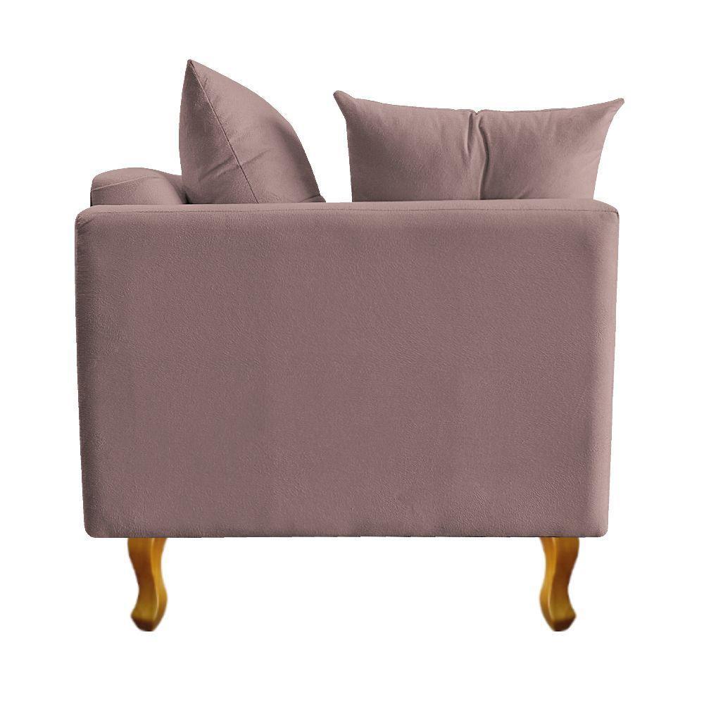 Recamier Azura 185cm Com Almofada Lado Direito Linho Cor Rosê - 5