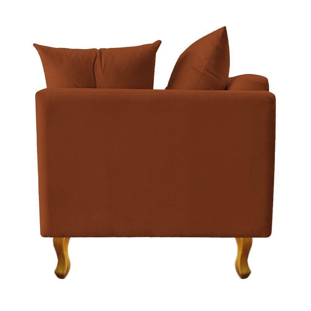Recamier Azura 160cm Com Almofada Lado Esquerdo Suede Cor Terracota - 5