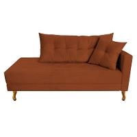 Recamier Azura 160cm Com Almofada Lado Esquerdo Suede Cor Terracota - 1