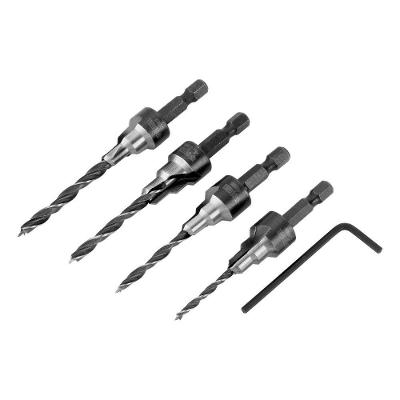 Jogo De Brocas Escareadoras Madeira 3-5mm 4 Peças Denzel