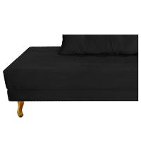 Recamier Azura 160cm Com Almofada Lado Esquerdo Suede Cor Preto