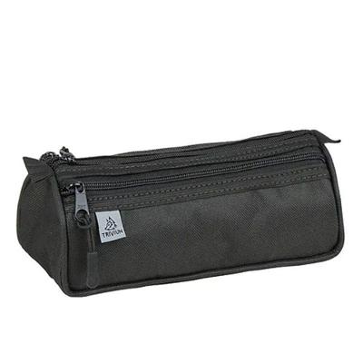 Estojo Escolar Infantil Triplo Tn1107 Preto Triviun