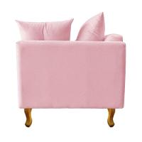 Recamier Azura 160cm Com Almofada Lado Esquerdo Suede Cor Rosa Bebê - 5