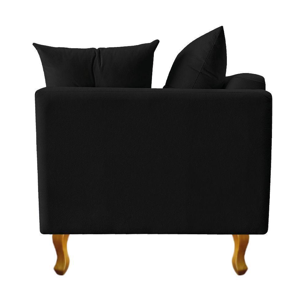 Recamier Azura 160cm Com Almofada Lado Esquerdo Suede Cor Preto - 5
