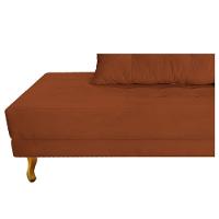 Recamier Azura 160cm Com Almofada Lado Esquerdo Suede Cor Terracota