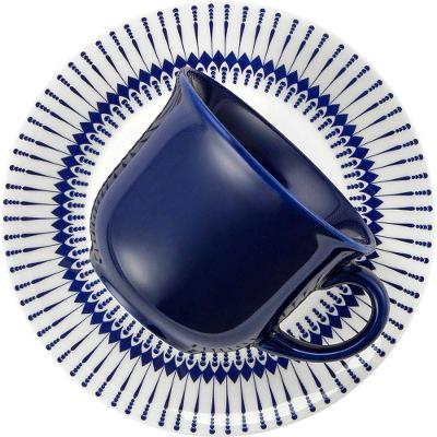 Kit 8 Xícaras Com Pires Biona Colb Oxford® Cerâmica 200 Ml