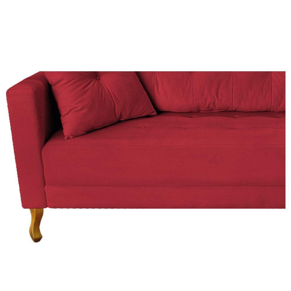 Recamier Azura 160cm Com Almofada Lado Direito Suede Cor Vermelho - 4