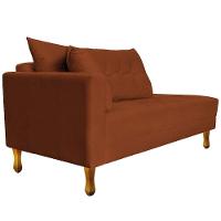 Recamier Azura 160cm Com Almofada Lado Direito Suede Cor Terracota - 6
