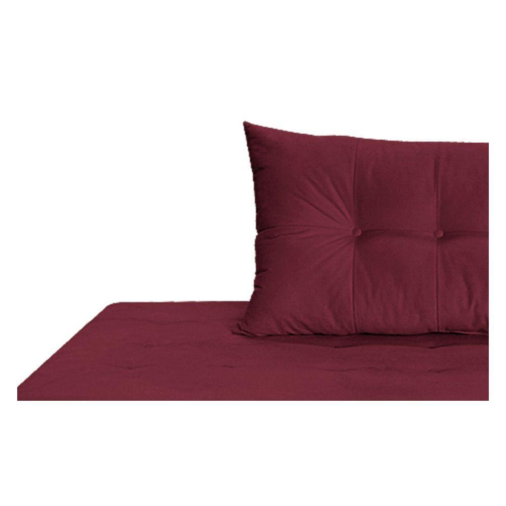Recamier Azura 160cm Com Almofada Lado Esquerdo Suede Cor Bordô - 2