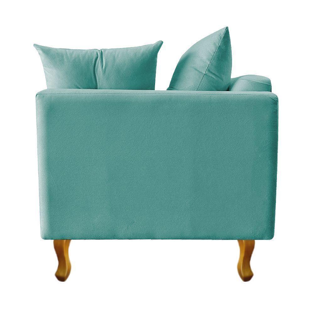 Recamier Azura 160cm Com Almofada Lado Esquerdo Suede Cor Azul Tiffany - 5