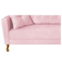 Recamier Azura 160cm Com Almofada Lado Direito Suede Cor Rosa Bebê