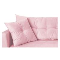 Recamier Azura 160cm Com Almofada Lado Direito Suede Cor Rosa Bebê - 5