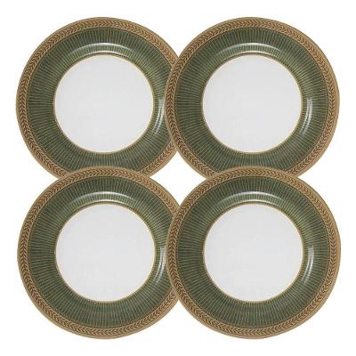 Jogo 4 Pratos De Sobremesa Celebrate Verde Cerâmica Alleanza 20cm
