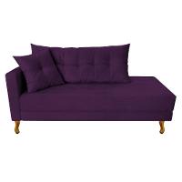 Recamier Azura 160cm Com Almofada Lado Direito Suede Cor Roxo - 2