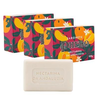 Kit 3 Sabonete Em Barra Phebo Nectarina Da Andaluzia 100g