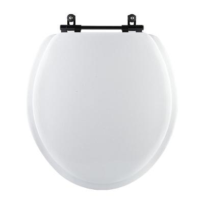 Assento Sanitario Almofadado Convencional Oval Universal Branco Com Ferragem Preta