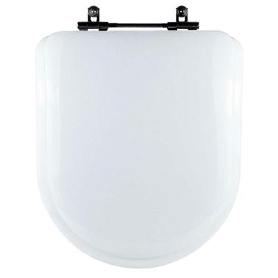 Assento Sanitário Almofadado Carrara Branco Para Vaso Deca Com Ferragem Preta