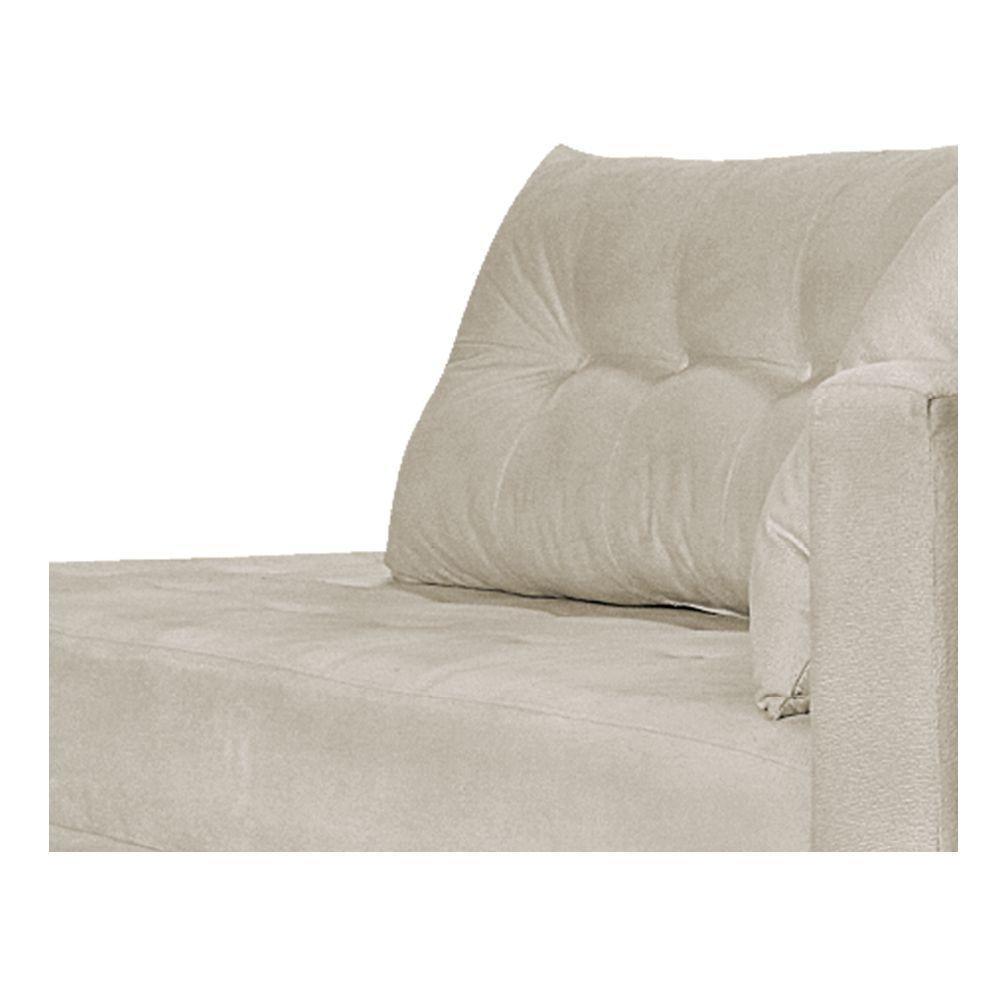 Recamier Azura 160cm Com Almofada Lado Esquerdo Suede Cor Bege - 3