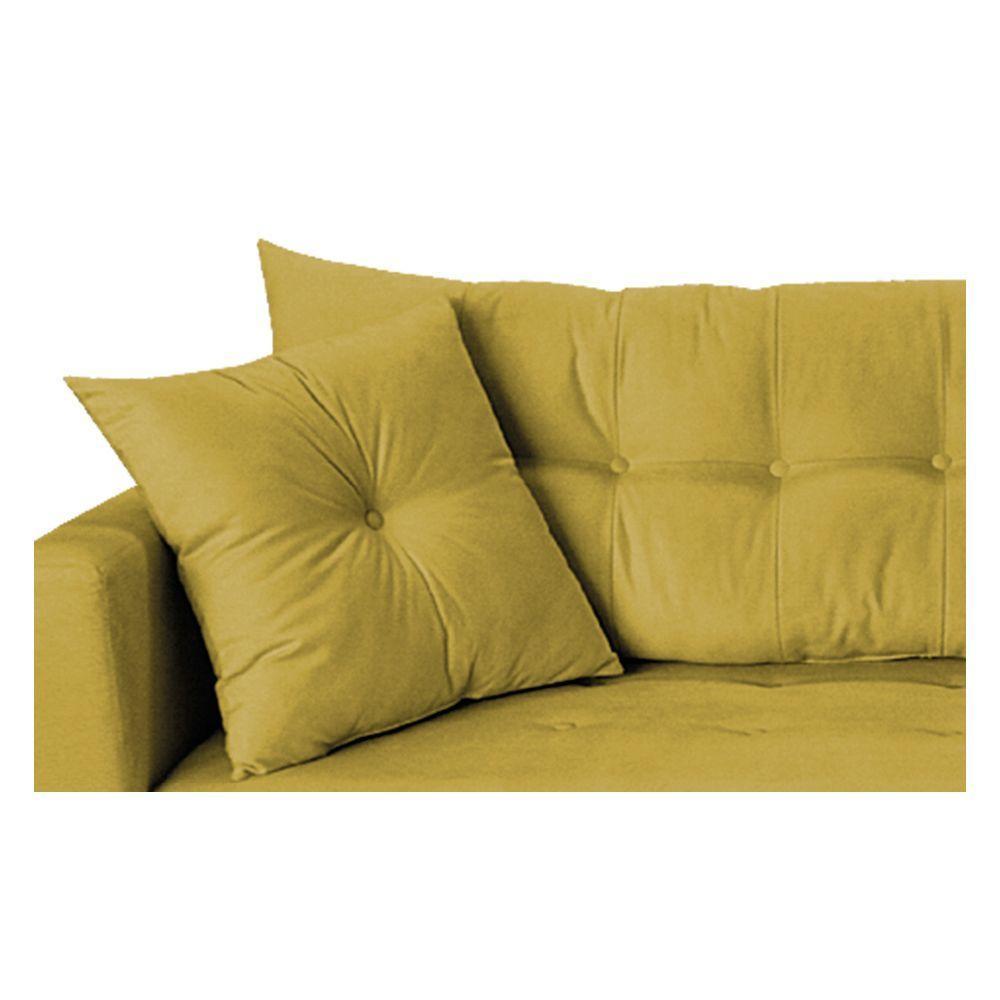 Recamier Azura 160cm Com Almofada Lado Direito Suede Cor Amarelo - 2