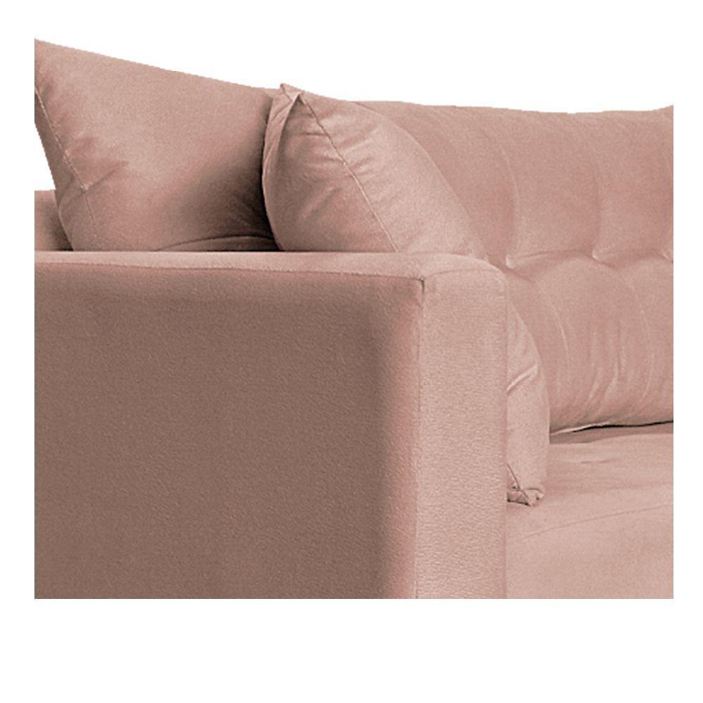 Recamier Azura 160cm Com Almofada Lado Direito Suede Cor Rosê - 3