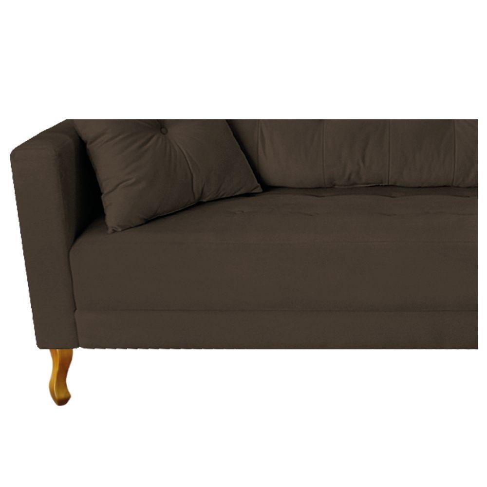Recamier Azura 160cm Com Almofada Lado Direito Suede Cor Marrom - 4
