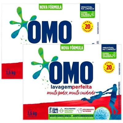 Kit 2 Sabão Em Pó Omo Lavagem Perfeita 1.6kg