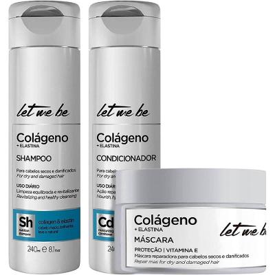 Let Me Be Colágeno E Elastina - Kit Reparação Home Care Trio (3 Produtos)