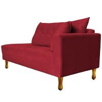 Recamier Azura 185cm Com Almofada Lado Esquerdo Suede Cor Vermelho - 6