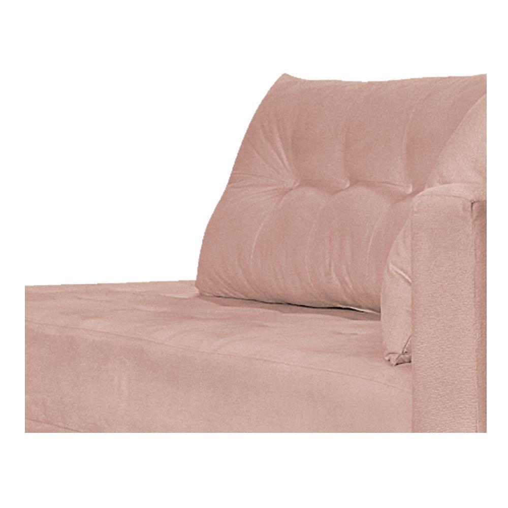 Recamier Azura 185cm Com Almofada Lado Esquerdo Suede Cor Rosê - 4