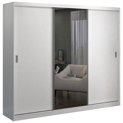 Guarda Roupa Casal 3 Portas De Correr 1 Espelho Winter F04 Branco- Mpozenato