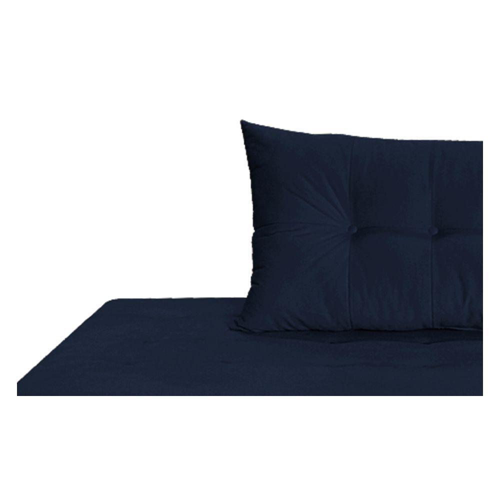 Recamier Azura 185cm Com Almofada Lado Esquerdo Suede Cor Azul Marinho - 2