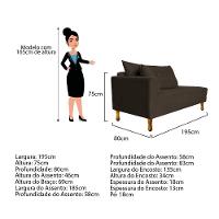 Recamier Azura 185cm Com Almofada Lado Esquerdo Suede Cor Marrom