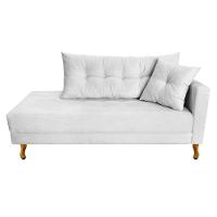 Recamier Azura 185cm Com Almofada Lado Esquerdo Suede Cor Branco - 1
