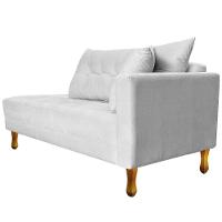 Recamier Azura 185cm Com Almofada Lado Esquerdo Suede Cor Branco - 6