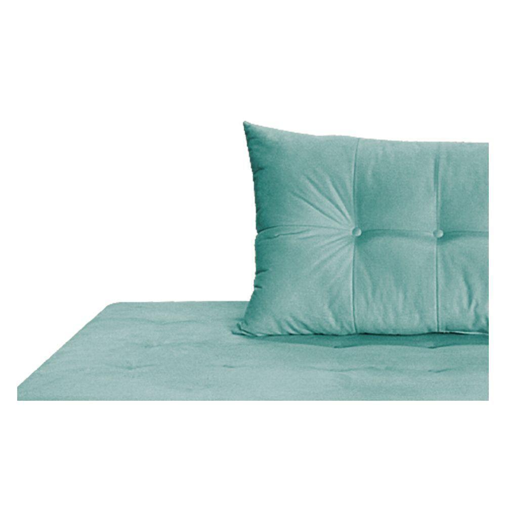 Recamier Azura 185cm Com Almofada Lado Esquerdo Suede Cor Azul Tiffany - 2