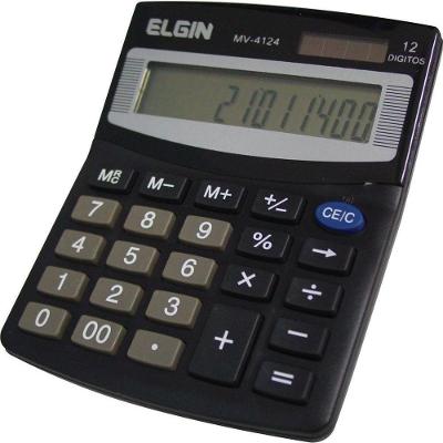 Calculadora Mesa Mv-4124 Preta 12 Dígitos