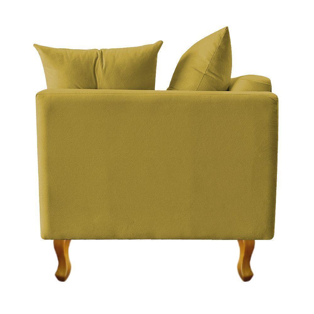 Recamier Azura 185cm Com Almofada Lado Esquerdo Suede Cor Amarelo - 5