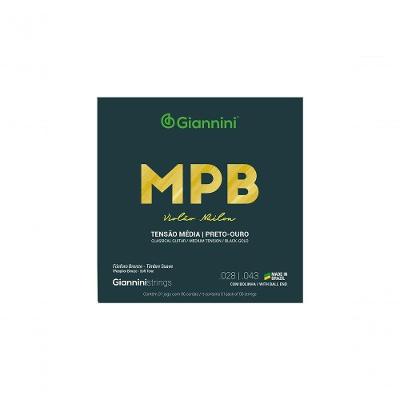 Encordoamento Violão Nylon Preto-ouro Tensão Média Genwbg