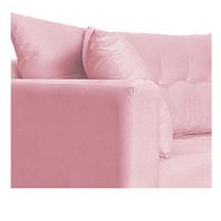 Recamier Azura 185cm Com Almofada Lado Direito Suede Cor Rosa Bebê - 6