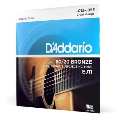 Encordoamento Violão Aço .012-.053-20 Bronze Ej11 D Addario