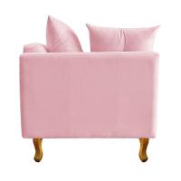 Recamier Azura 185cm Com Almofada Lado Direito Suede Cor Rosa Bebê - 5