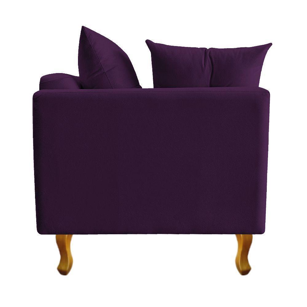 Recamier Azura 185cm Com Almofada Lado Direito Suede Cor Roxo - 5