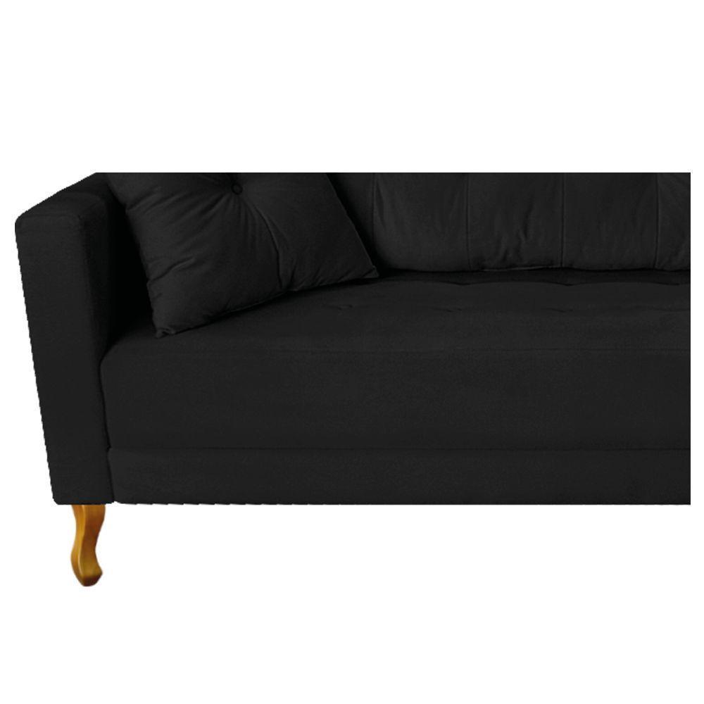 Recamier Azura 185cm Com Almofada Lado Direito Suede Cor Preto - 4