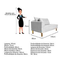 Recamier Azura 185cm Com Almofada Lado Direito Suede Cor Branco